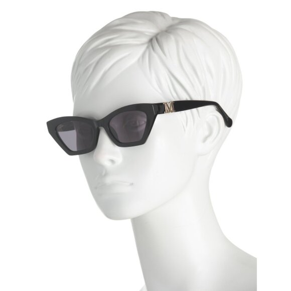 MAXMARA Shiny Black 52mm Cat Eye Sunglasses - Picture 2 of 2